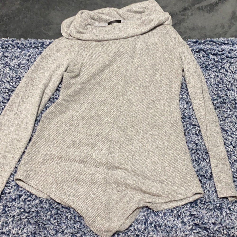 Light Grey Sweater Blouse